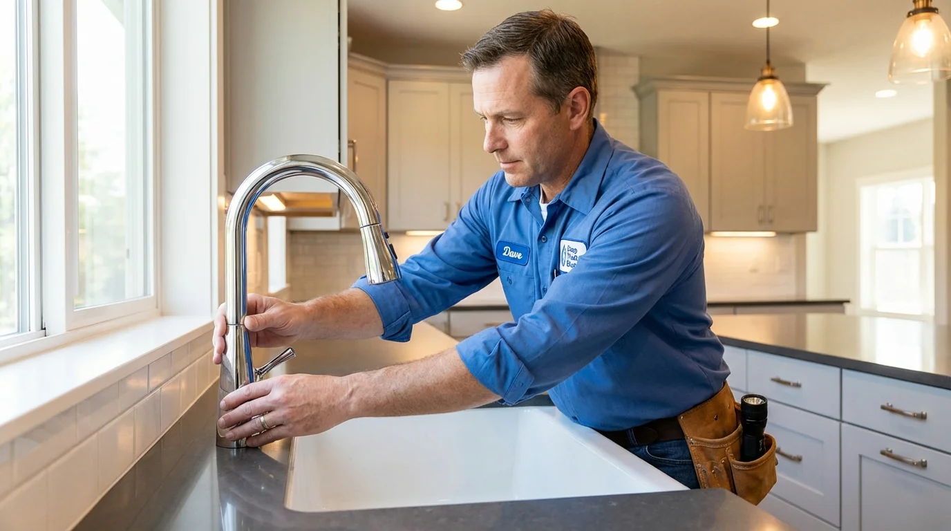 Kitchen faucet installation by Johns Plumbing LLC in Clarendon